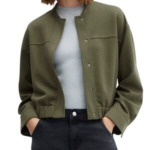 MANGO/ Women's Bomber jacket decorative seams/Size: L